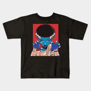 Bride Of Frankenstein Halloween Monster Kids T-Shirt